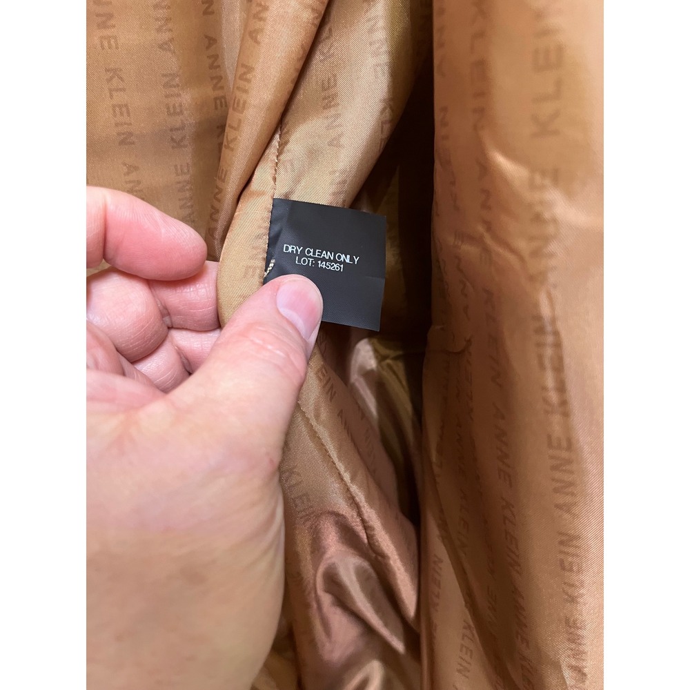 Anne Klein Womens Camel Wool Cashmere Blend Hooded Double Breasted Coat 24W - Picture 7 of 15